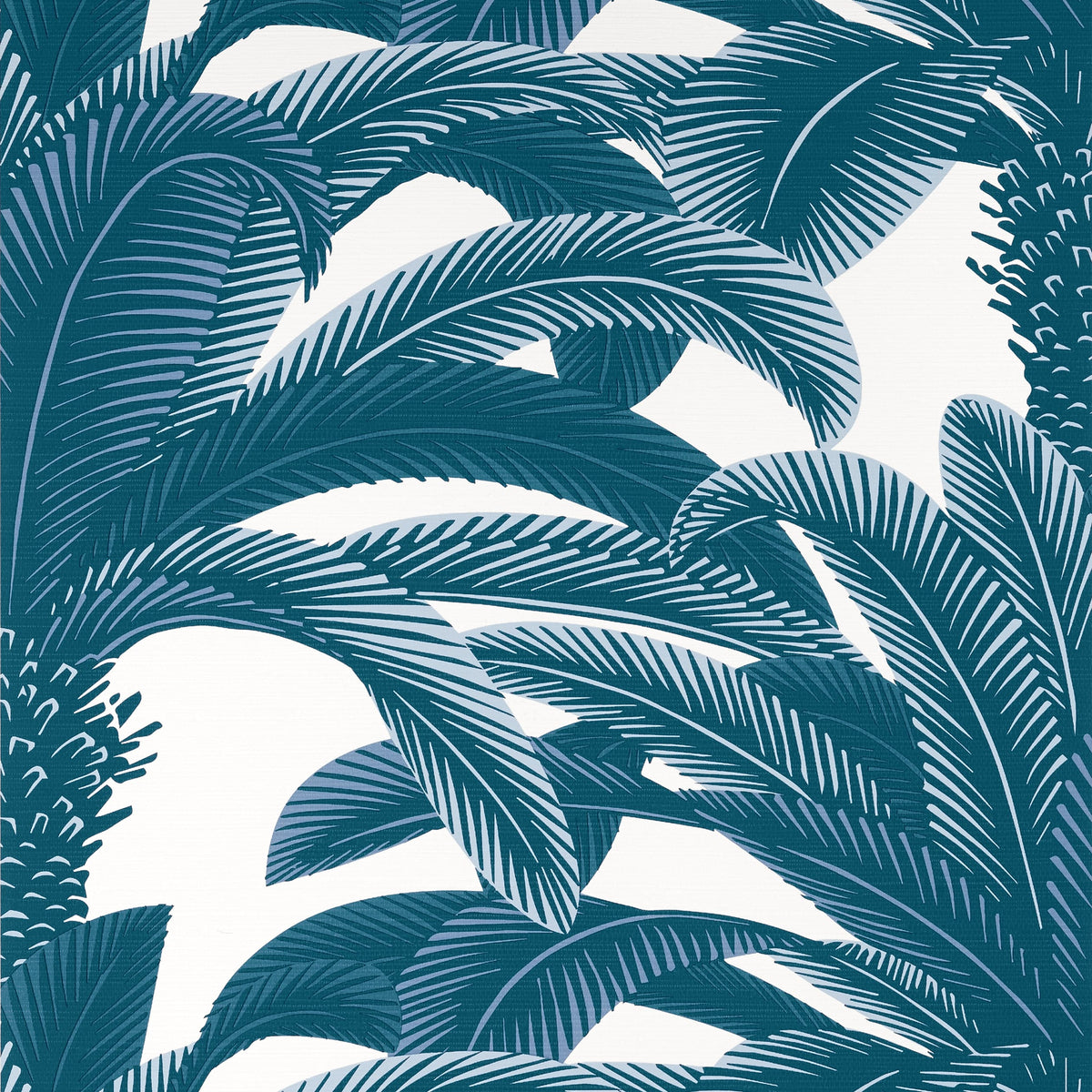 Thibaut Navy / 2 Single Rolls Queen Palm Wallpaper T13910