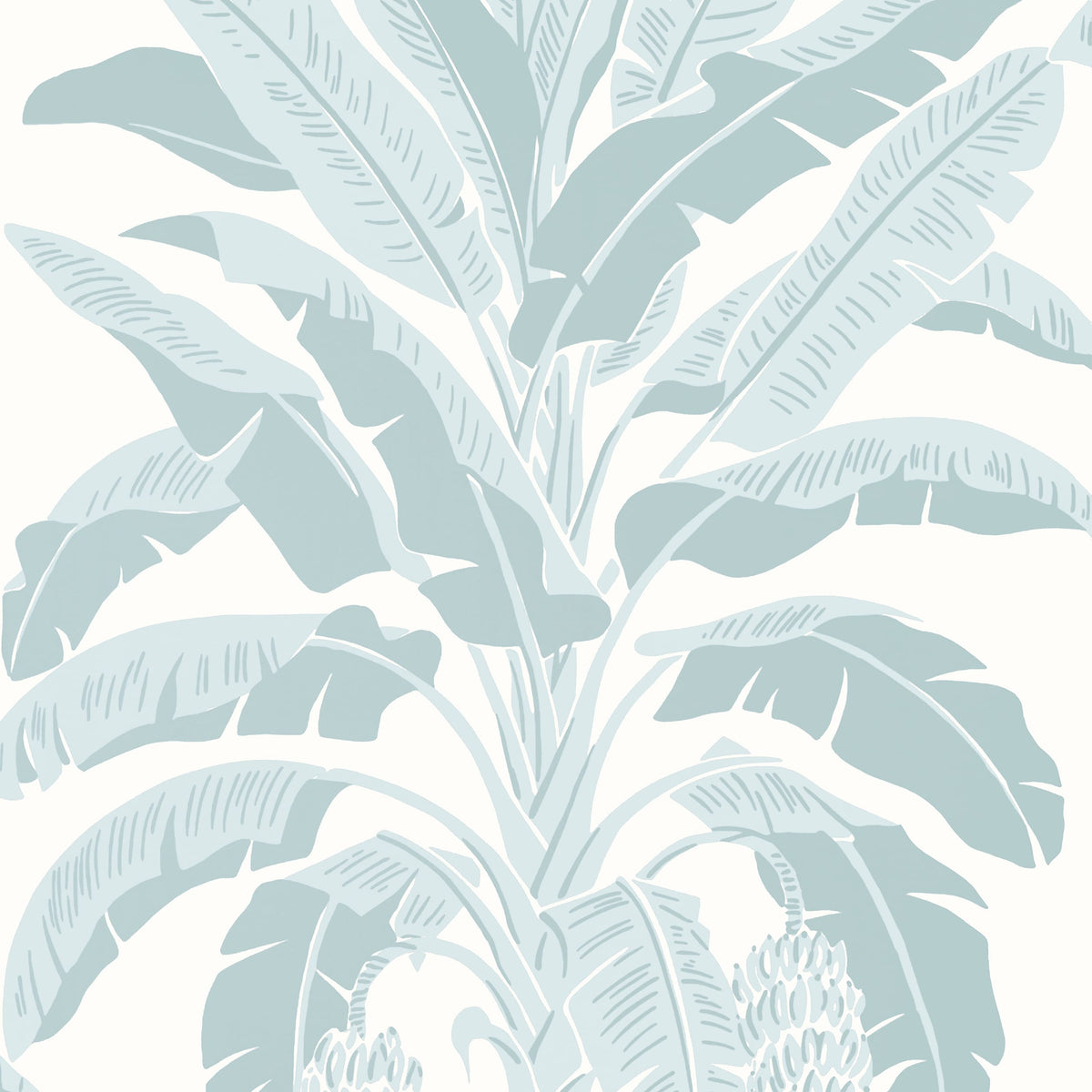 Thibaut Spa Blue / 2 Rolls Banana Tree Wallpaper T13916