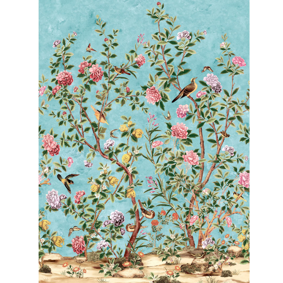 Thibaut Turquoise / Mural Sets Jardin Bloom Mural Wallpaper TM13668