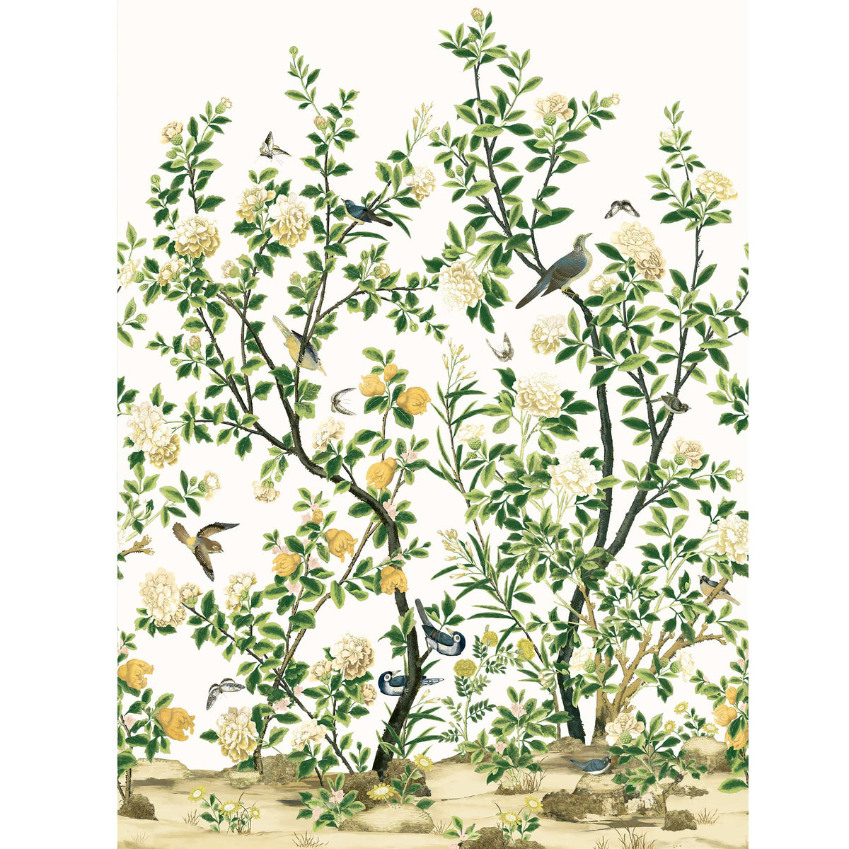 Thibaut White / Mural Sets Jardin Bloom Mural Wallpaper TM13666