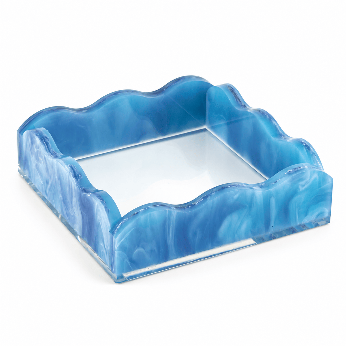 Tizo Lucite Marblelized Cocktail Napkin Tray - Blue Tray
