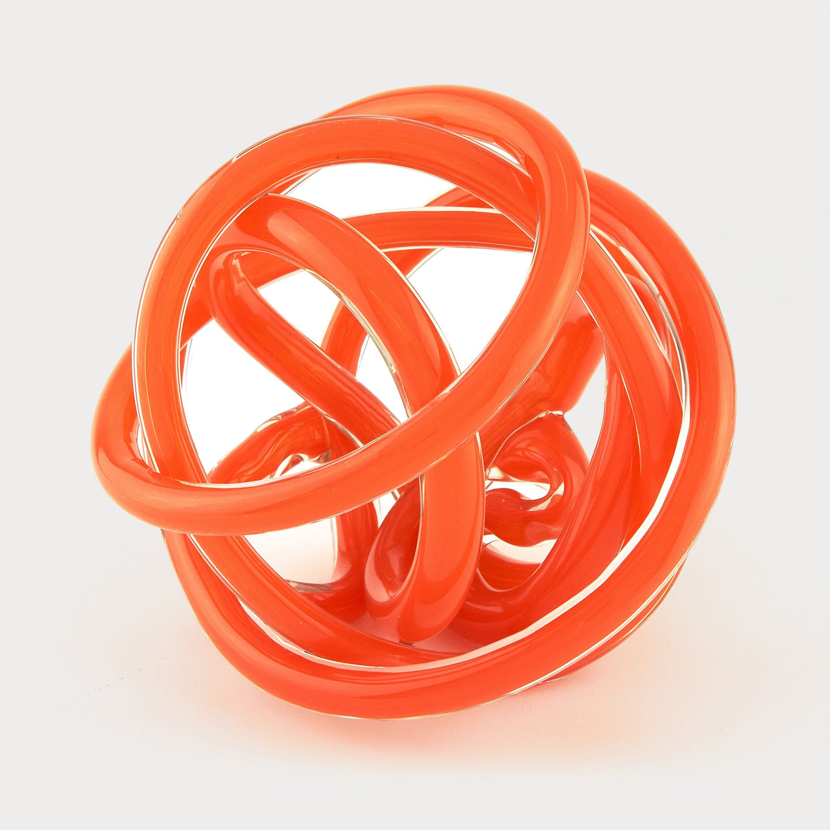Tizo Orange Handblown Glass Knot Decor P127ORKNT
