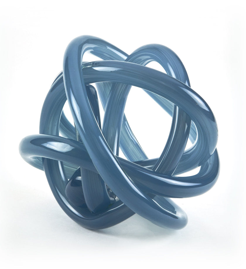 Smokey Blue Handblown Glass Knot