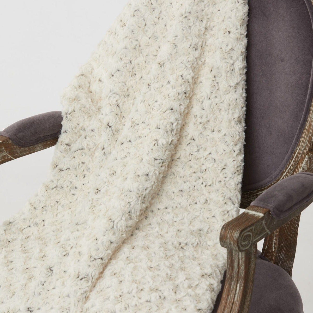 Tourance Cream + Chocolate Rosebud Two Tone Throw Throws STStandardCamel-2