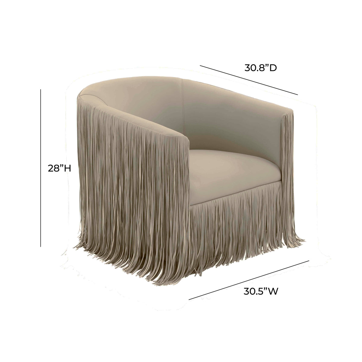 TOV Fringe Vegan Leather Swivel Chair furniture TOV-S68328