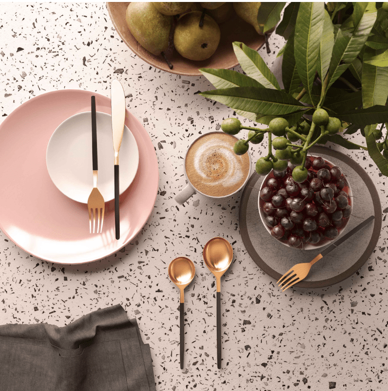 TOV Rose Gold Stainless Steel Flatware Set Serveware