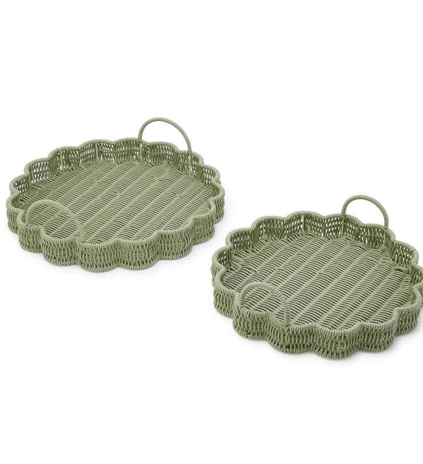 All Weather Wicker Round Serving Tray