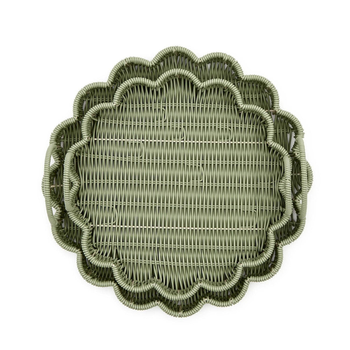 Tozai All Weather Wicker Round Serving Tray Serving Trays