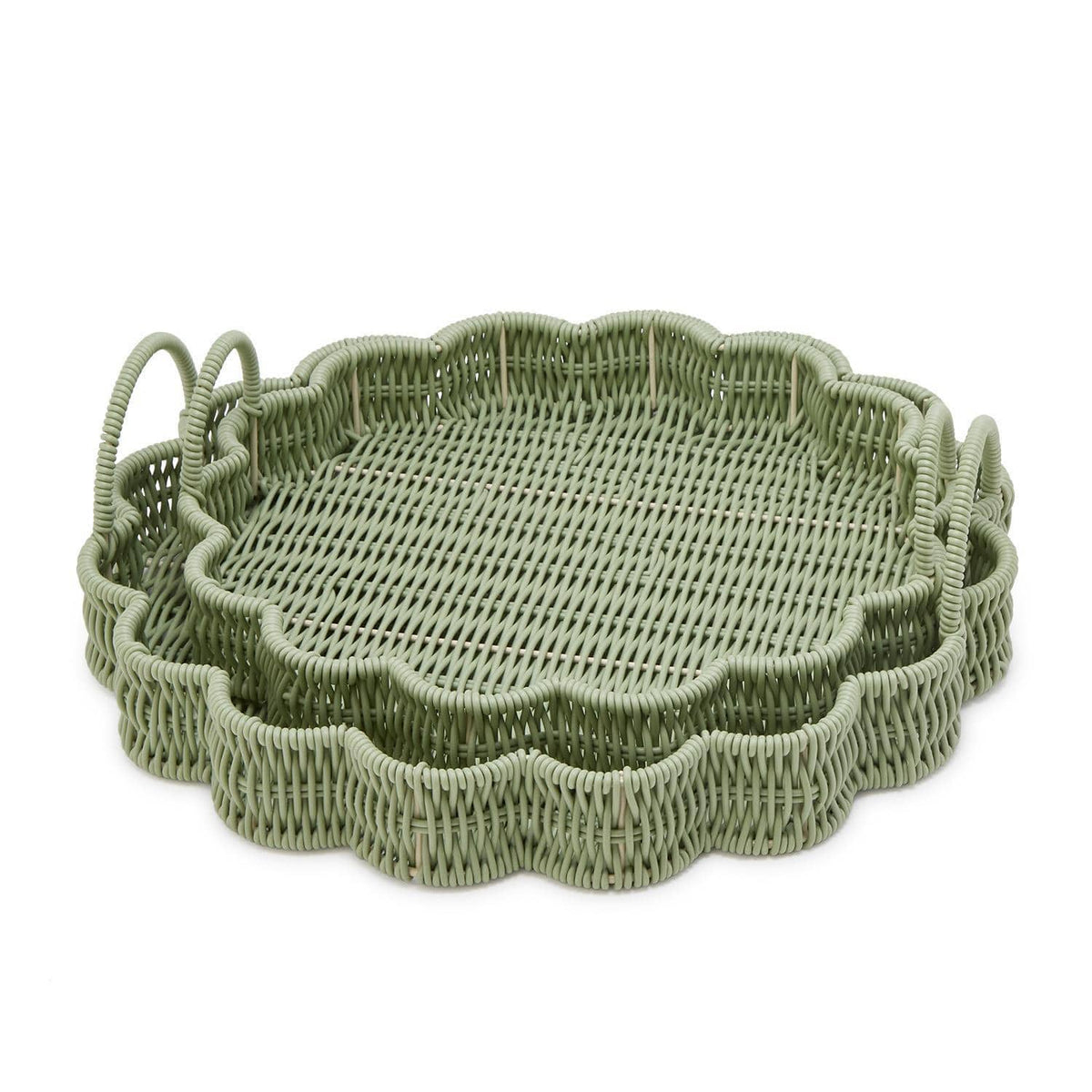 Tozai All Weather Wicker Round Serving Tray Serving Trays