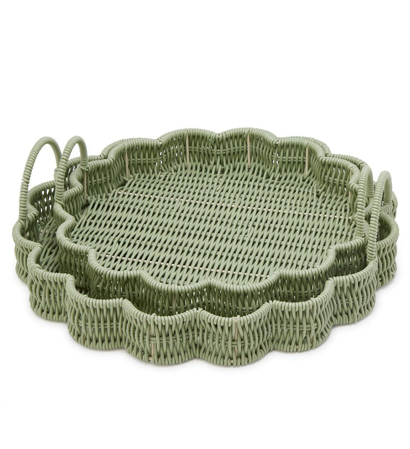 All Weather Wicker Round Serving Tray - secondary