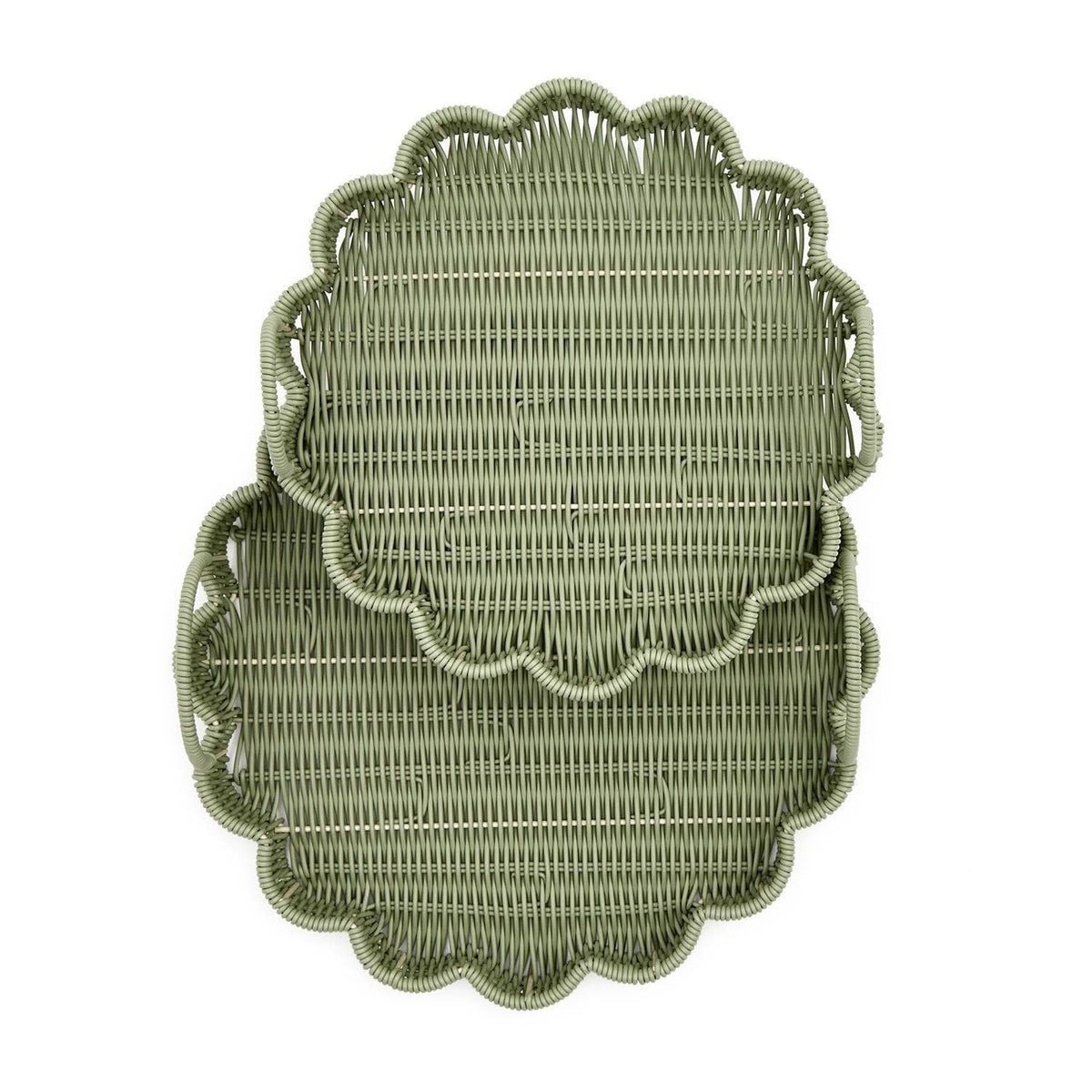 Tozai All Weather Wicker Round Serving Tray Serving Trays
