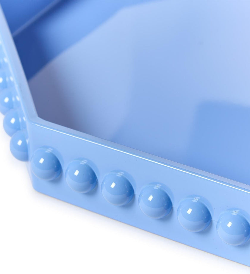 Octagonal Lacquered Tray with Hobnail Edge