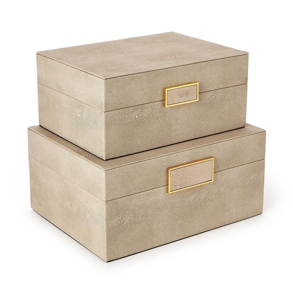 Tozai Brussels Cream Shagreen Boxes Decorative Boxes