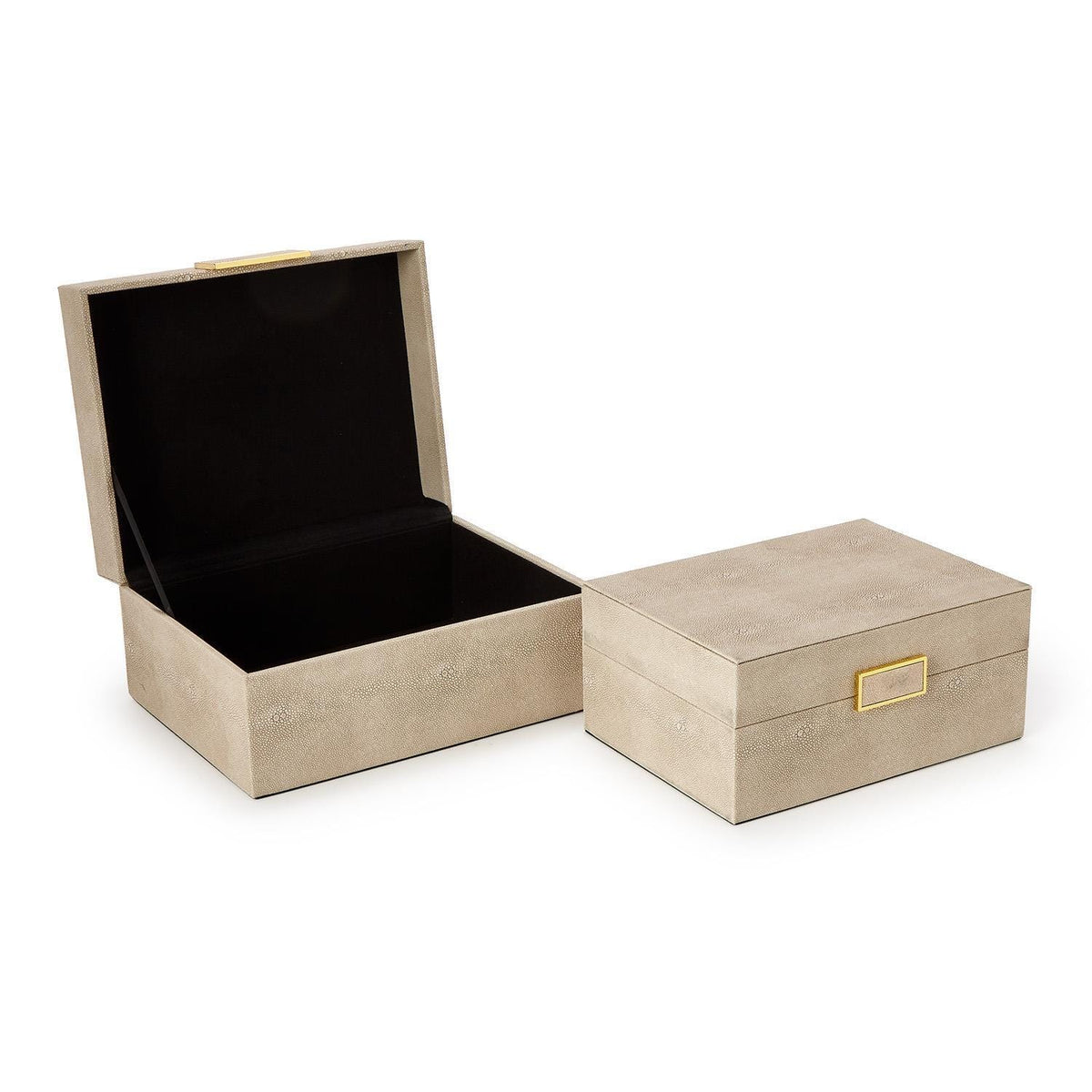 Tozai Brussels Cream Shagreen Boxes Decorative Boxes