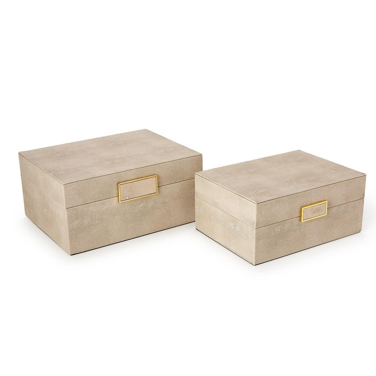 Tozai Brussels Cream Shagreen Boxes Decorative Boxes