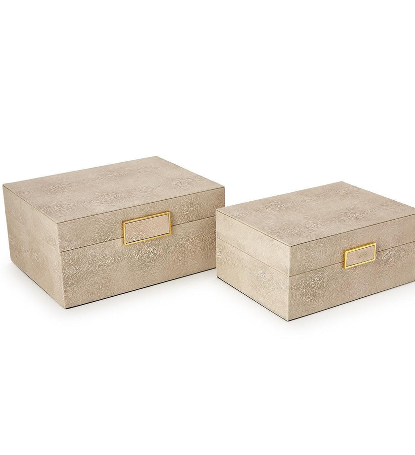 Brussels Cream Shagreen Boxes - secondary