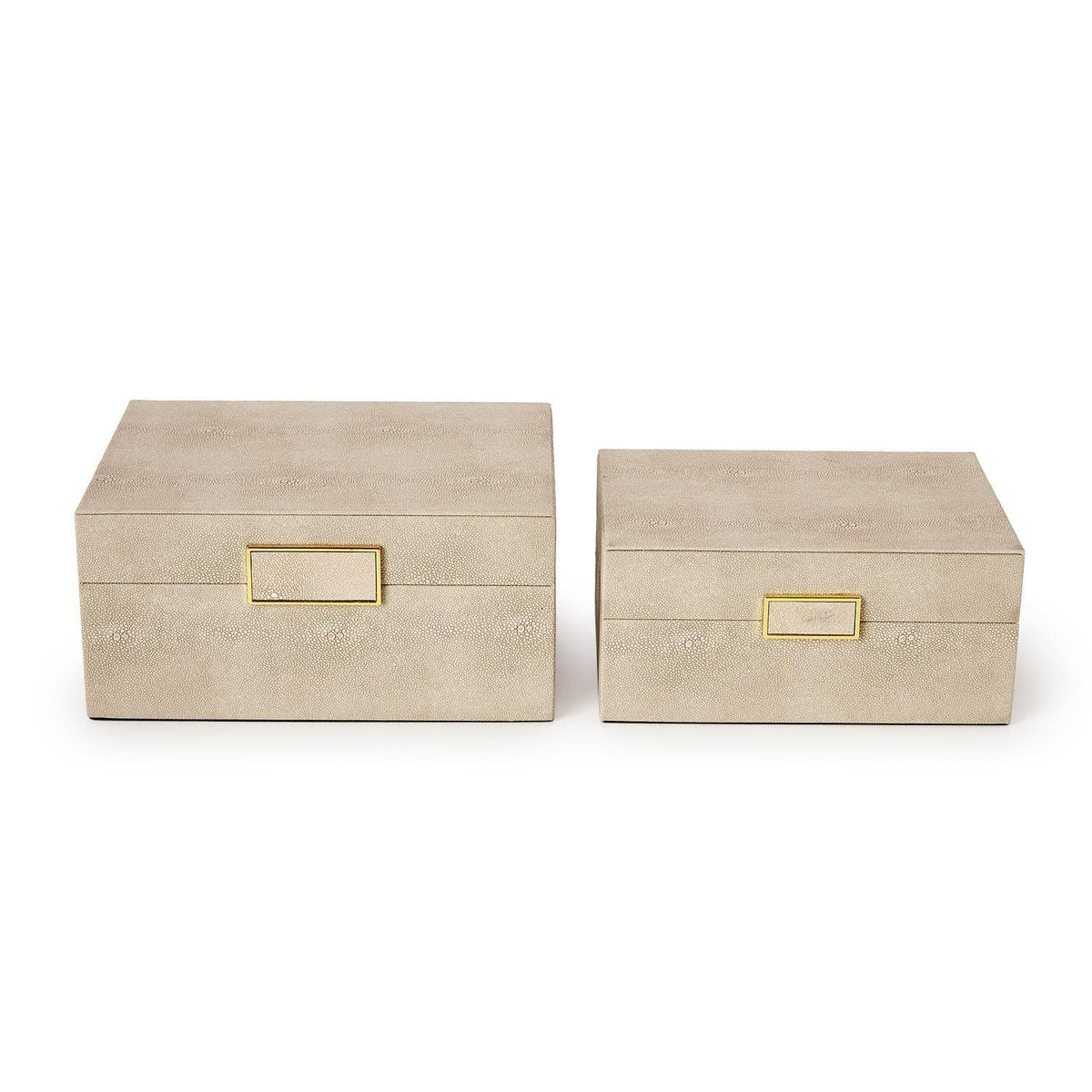 Tozai Brussels Cream Shagreen Boxes Decorative Boxes