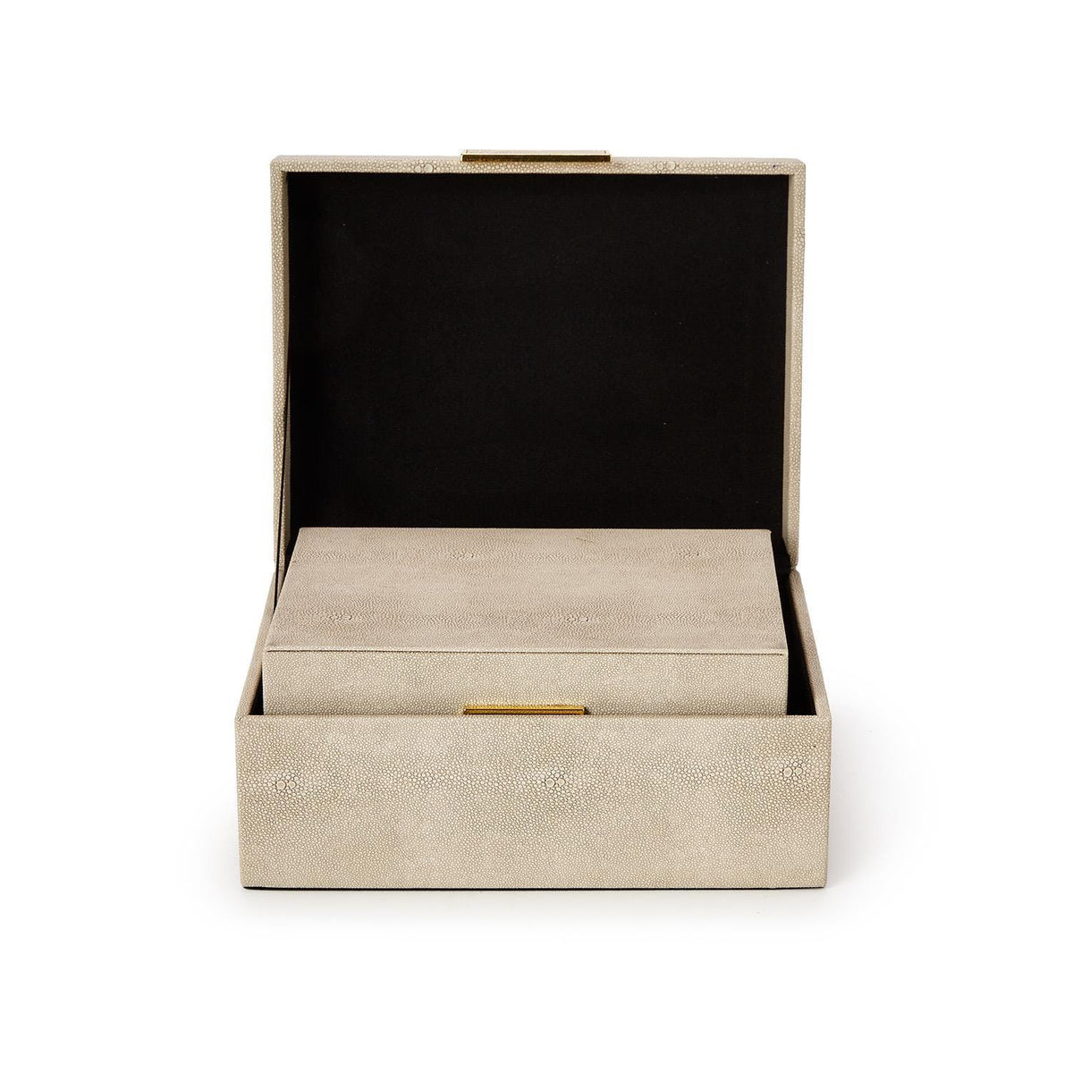 Tozai Brussels Cream Shagreen Boxes Decorative Boxes