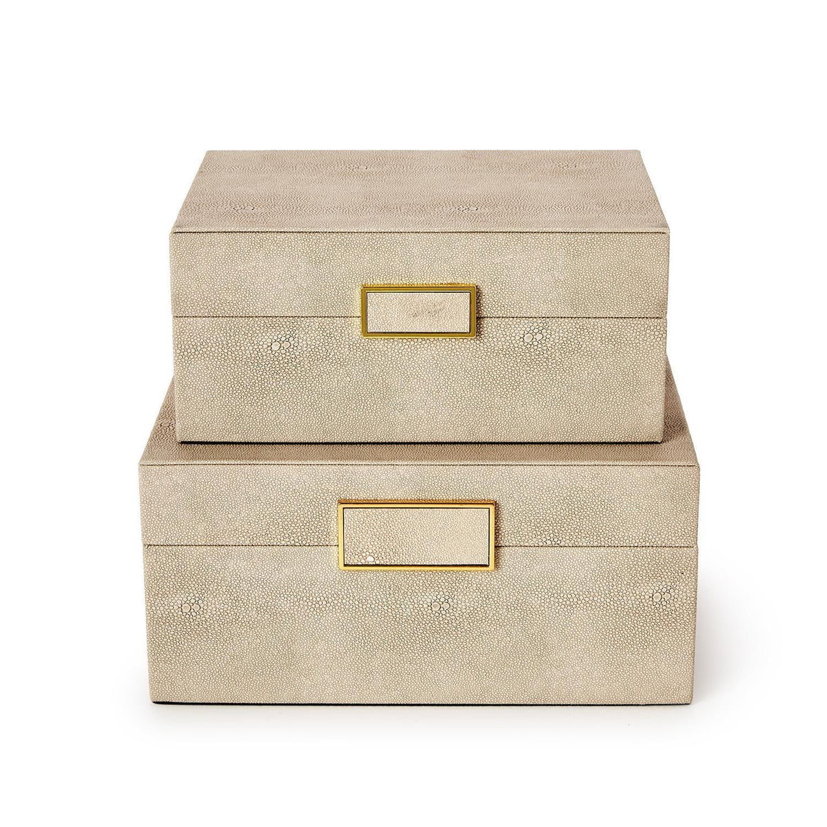 Tozai Brussels Cream Shagreen Boxes Decorative Boxes
