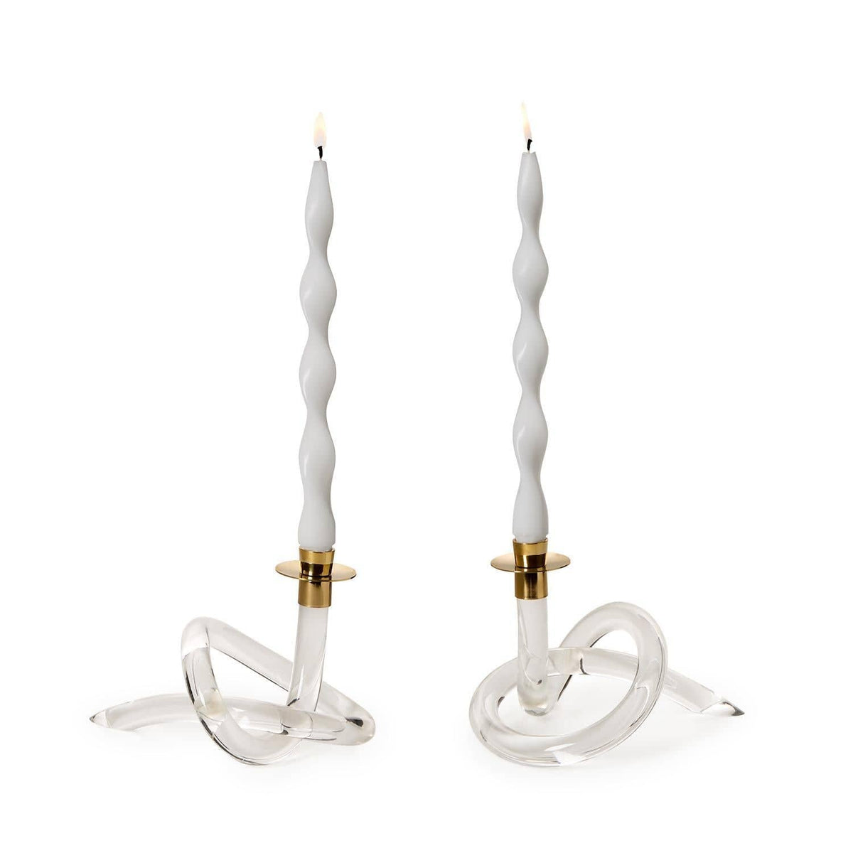 Tozai Classique Acrylic Knot Candle Holder with Golden Metal Top Candle Holders TAM009-S2
