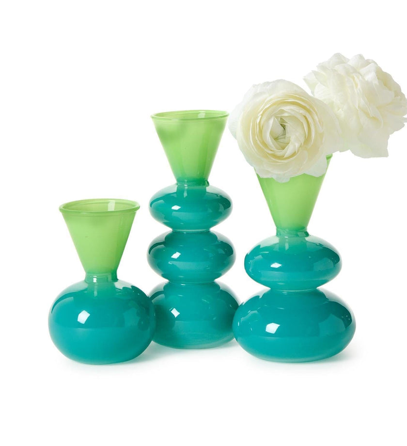Colorito Glass Aqua/Verde Vases - secondary
