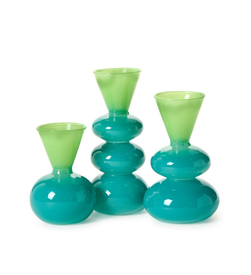 Colorito Glass Aqua/Verde Vases