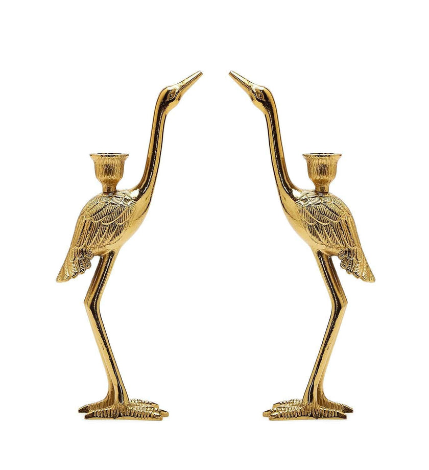 Crane Candle Holder Set