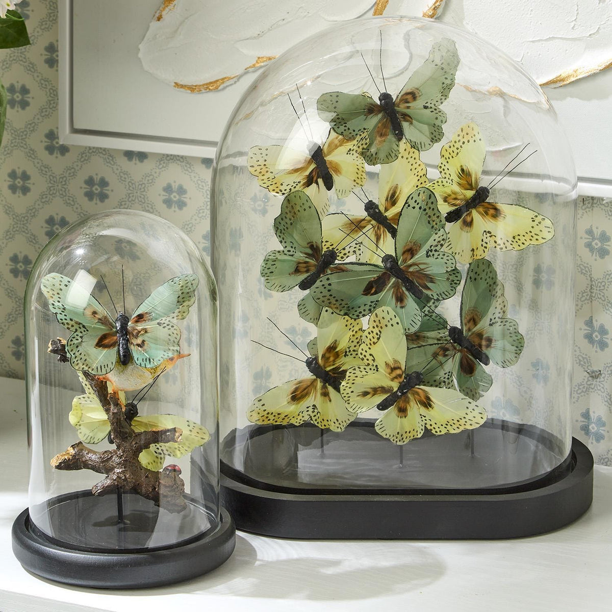 Tozai Flora and Fauna Butterflies in Oval Dome Sculpture Sculptures FNG006-GRN