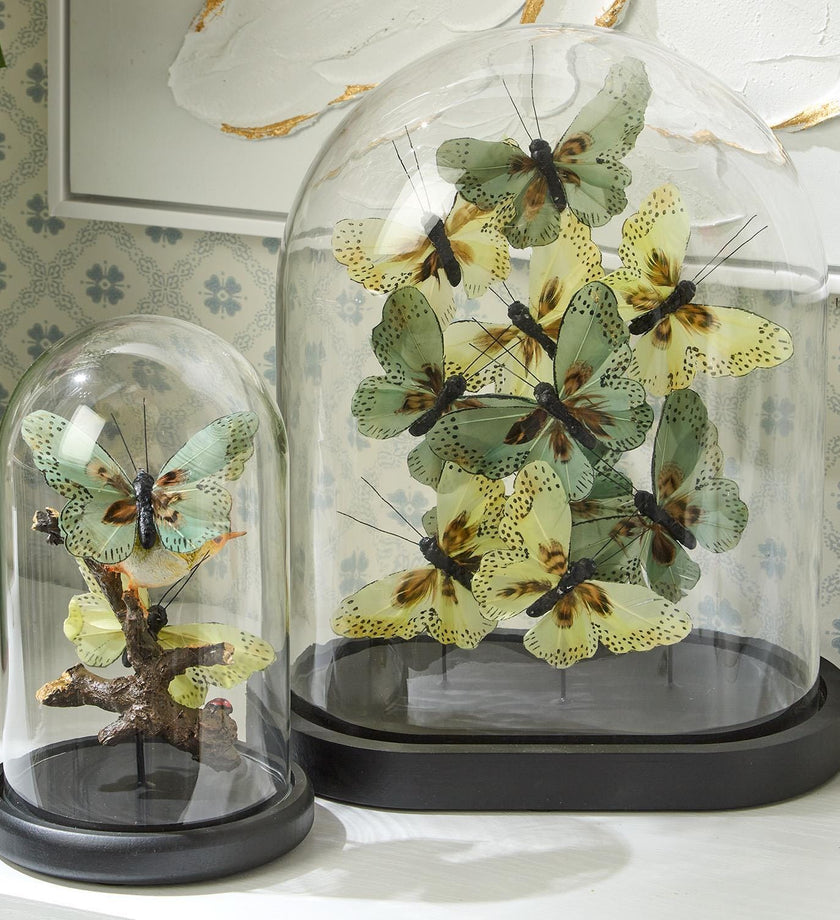 Flora and Fauna Butterflies in Oval Dome Sculpture - secondary