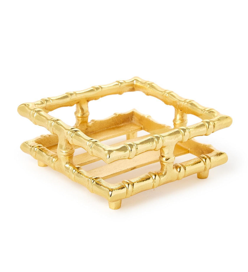 Gold Bamboo Cocktail Napkin Holder - secondary