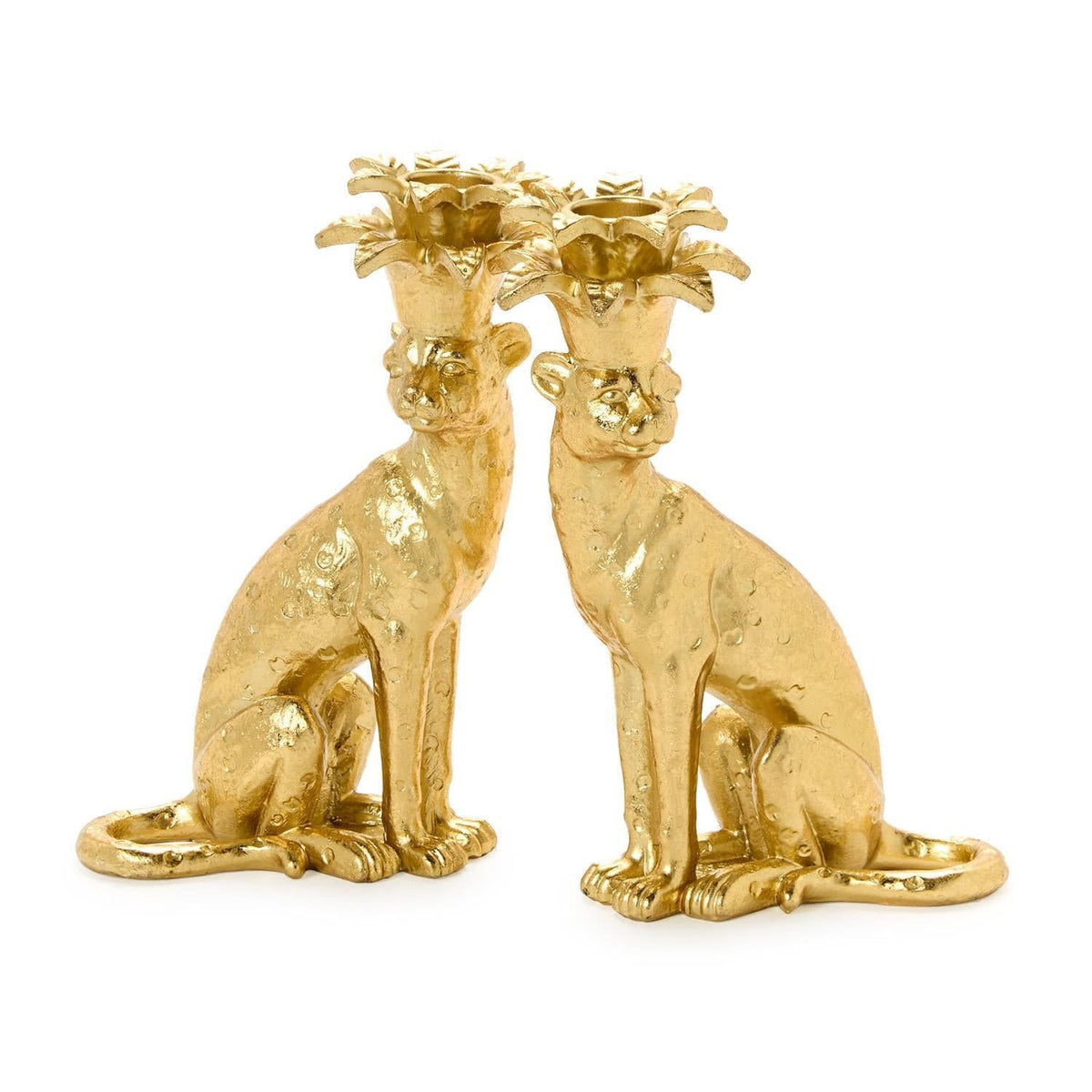 Tozai Gold Leopard Tapered Candlestick Candleholders Candle Holders 55647