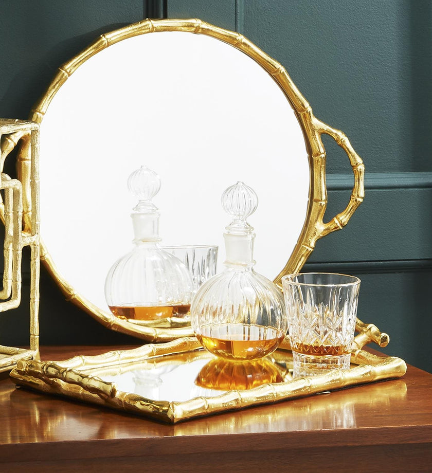 Golden Bamboo Mirror Decorative Tray - secondary