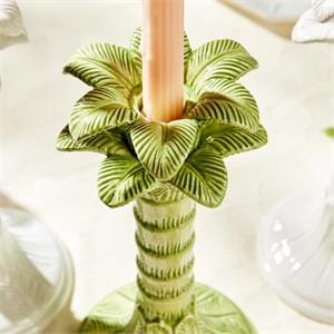 Tozai Green Palm Leaf Taper Candlestick Candleholder Candle Holders 54547