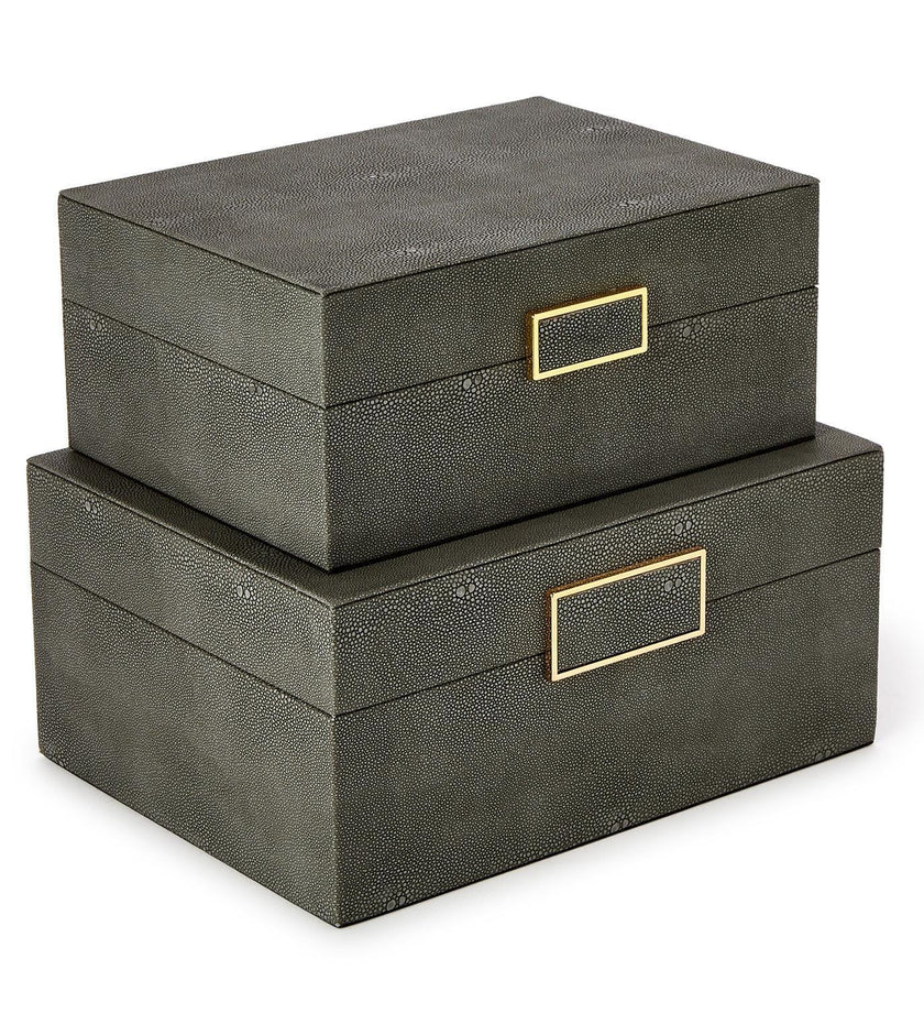 Grey Shagreen Decorative Boxes