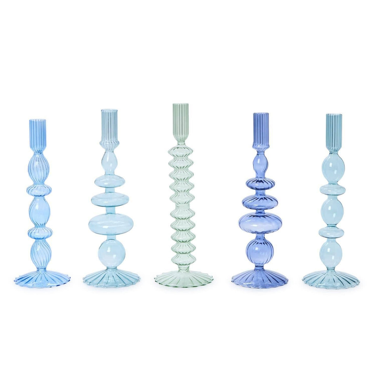 Tozai Hand-Blown Glass Taper Candlestick Candleholders Candle Holders 55070