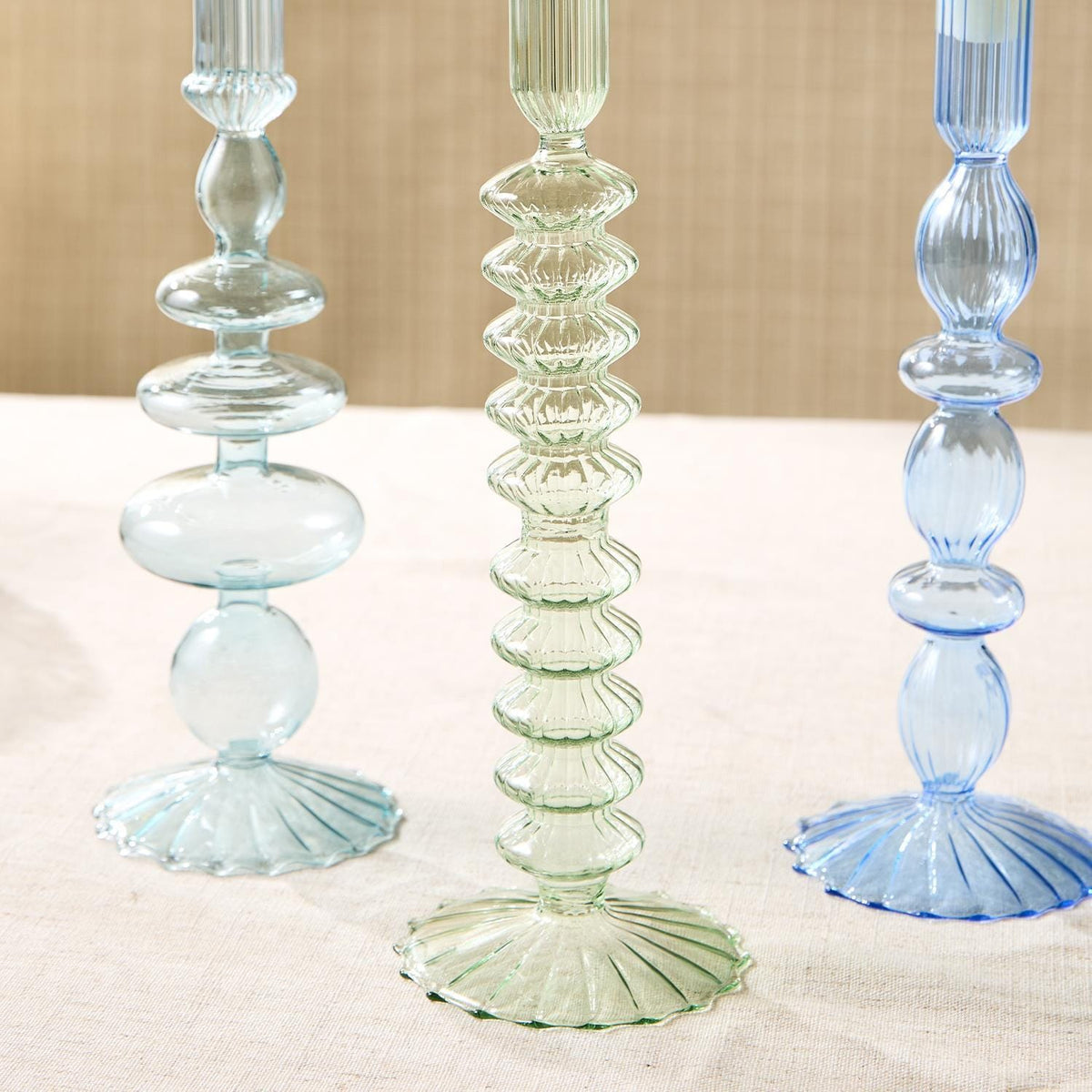 Tozai Hand-Blown Glass Taper Candlestick Candleholders Candle Holders 55070