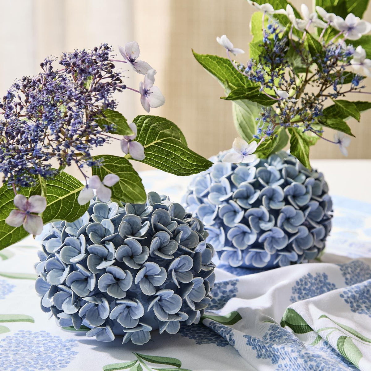 Tozai Hand-Crafted Hydrangea Flower Bud Vases / Taper Candle Holders Vases 55060