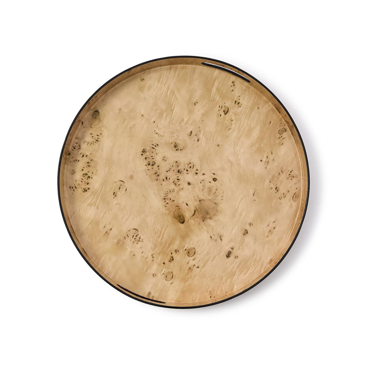 Tozai Large Burled Wood Pattern Round Tray Decorative Trays 54971-Large