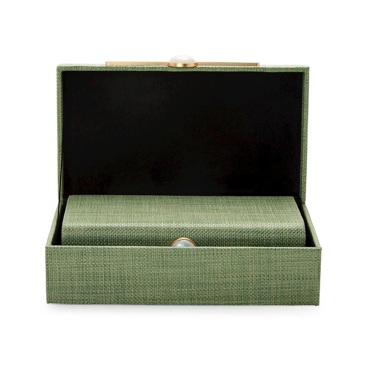 Tozai Monaco Green Faux Seagrass Nested Decorative Boxes Boxes