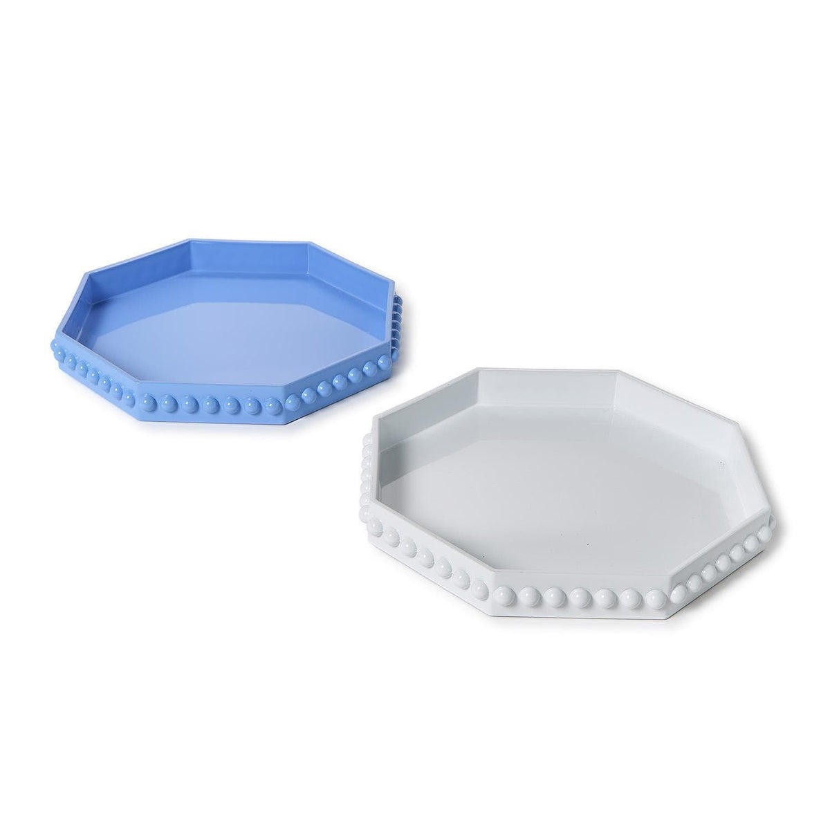 Tozai Octagonal Lacquered Tray with Hobnail Edge Decorative Trays