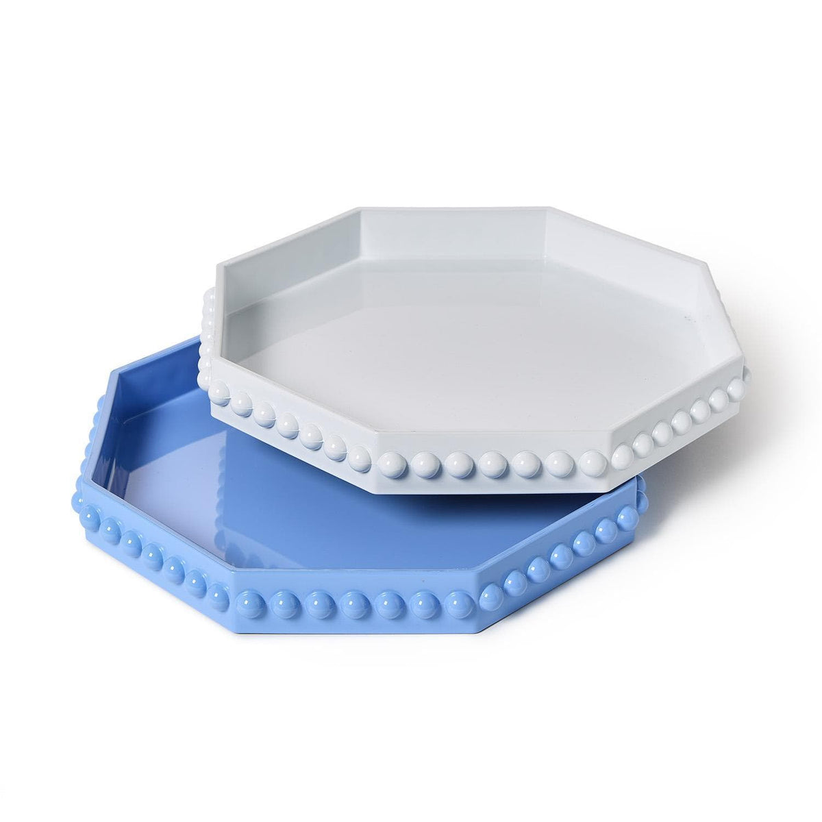 Tozai Octagonal Lacquered Tray with Hobnail Edge Decorative Trays