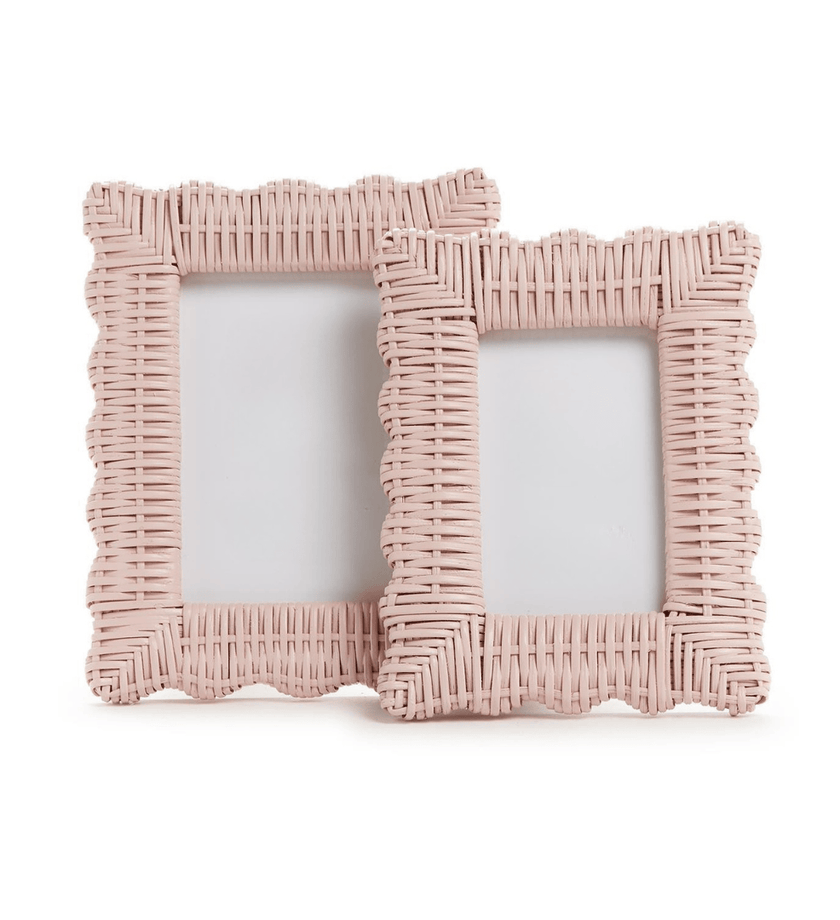 Pink Wicker Weave Photo Frame