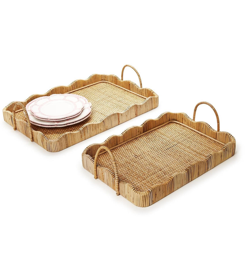 Scalloped Edge Trays with Handles