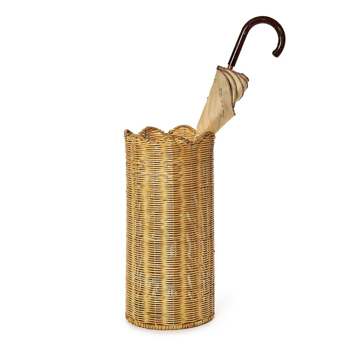 Tozai Scalloped Woven Umbrella Stand Umbrella Stand 55631