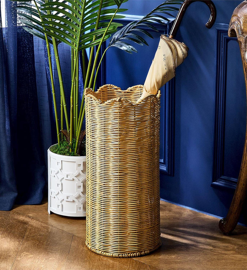 Scalloped Woven Umbrella Stand - secondary