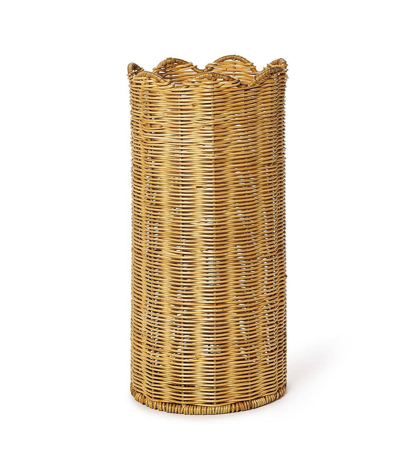 Scalloped Woven Umbrella Stand