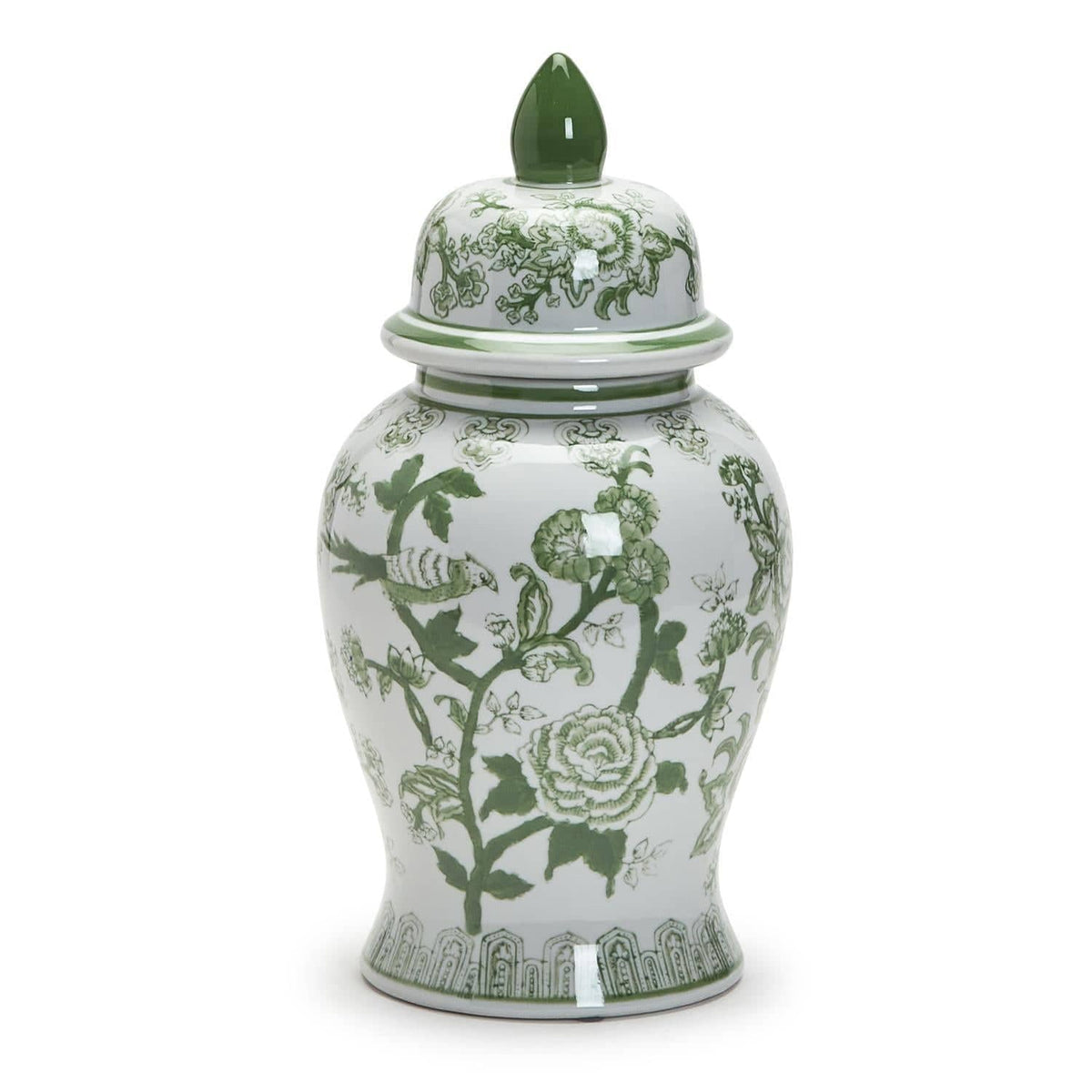 Tozai Suzhou Green and White Covered Temple Jar Decorative Jars BLF160
