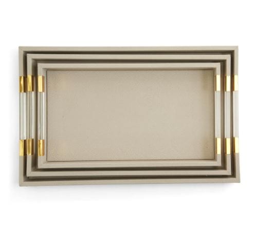 Tozai Taupe Decorative Stingray Trays Decorative Trays