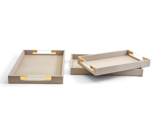 Tozai Taupe Decorative Stingray Trays Decorative Trays