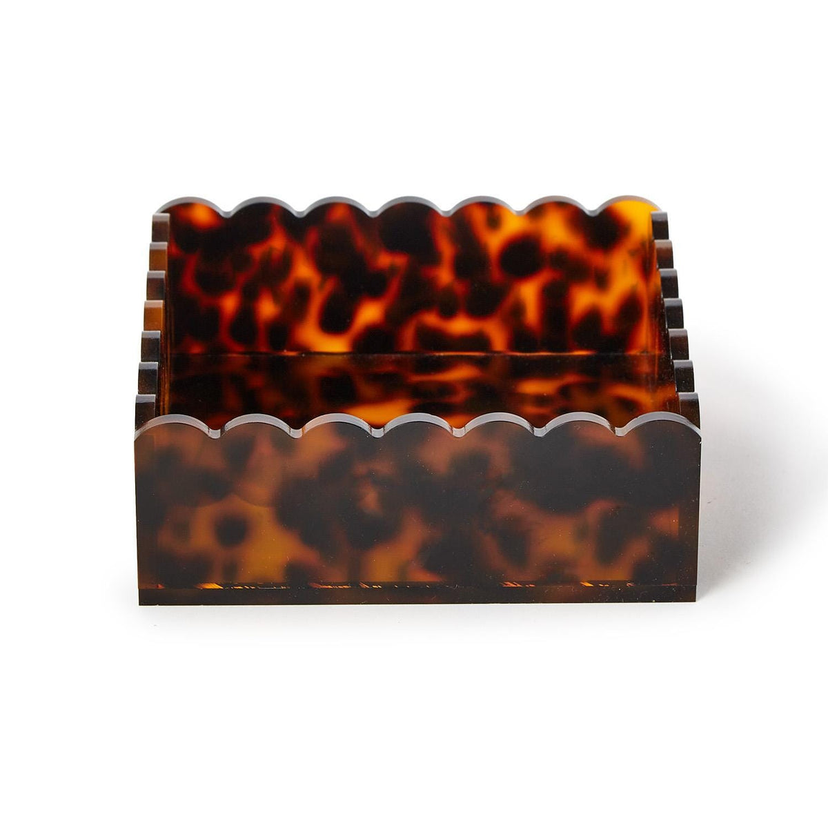 Tozai Tortoise Print Scalloped Edge Cocktail Napkin Holder Napkin Holders 55374